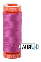 Aurifil Mako 50wt Cotton 200 m 220 yd. spool - 2588 Light Magenta